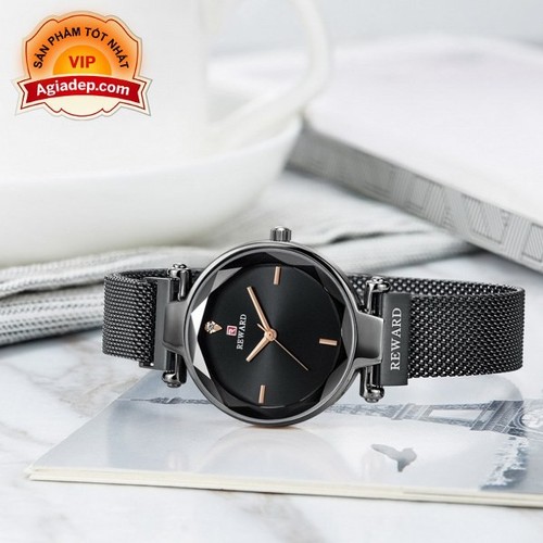 Đồng hồ thời trang nữ Reward - Đẹp long lanh - Nhập khẩu xịn - Màu đen ngọc 3096L