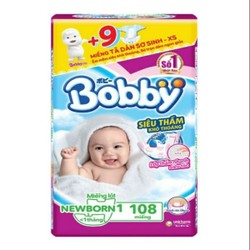 miếng lót bobby sơ sinh newborn 1_108mieng tặng 9 miếng tả dán sx miếng lót bobby sơ sinh newborn 1_108mieng tặng 9 miếng tả dán sx