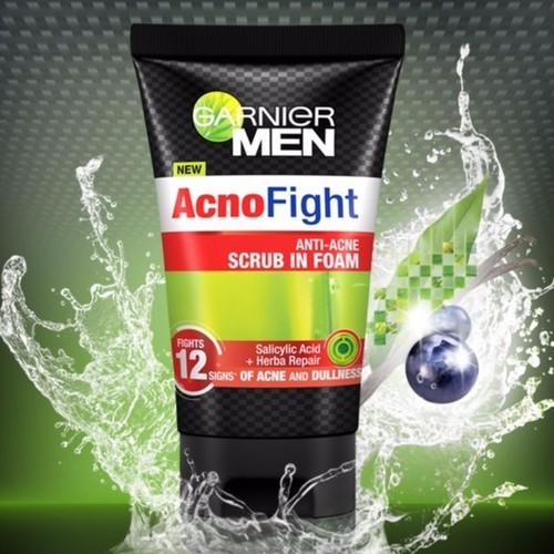 Sữa rửa mặt Garnier Men Acno Fight Scrub In Foam 100ml Thái Lan ...