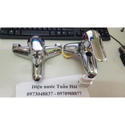 Bộ vòi sen CaSear Đồng nóng lạnh - Bộ vòi chậu + vòi sen + Xifon dây cấp Casear