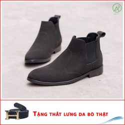 Giày Chelsea Boot Cổ Chun Da Búc Màu Đen Cực Đẹp - Phong Cách Đế Được Khâu Chắc Chắn Màu Đen Dễ Phối Hợp Với Quần Áo-Đế Được Khâu Chắc Chắn Đường Chỉ Được May Tỉ Mỉ-Form Giày Ôm Chân Tôn Giáng Và Toát Lên Vẻ Nam Tính Và Lịch Lãm-CB520- BUCKDEN-TL