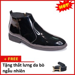 Giày Chelsea Boot Nam Cổ Khóa Da Bóng Màu Đen Dễ Phối Hợp Với Quần Áo-Đế Được Khâu Chắc Chắn Đường Chỉ Được May Tỉ Mỉ-Form Giày Ôm Chân Tôn Giáng Và Toát Lên Vẻ Nam Tính Và Lịch Lãm-Giày Chelsea Boot Nam Đảm Bảo Chất Liệu Và Giá Tốt CB521-BONGKHOA-TL