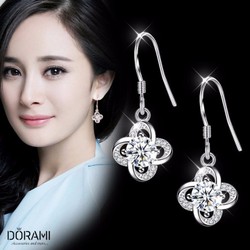 Bông tai bạc, bông tai nữ, bông tai bạc nữ, bông tai cỏ 4 lá thời trang đính đá lấp lánh Bông tai bạc, bông tai nữ, bông tai bạc nữ, bông tai cỏ 4 lá thời trang đính đá lấp lánh