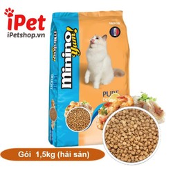 Thức Ăn Cho Mèo Hạt Khô Minino Yum Vị Hải Sản  1.5kg - iPet
