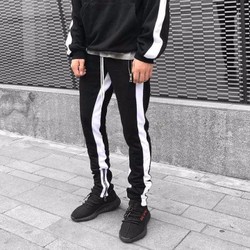 quần nỉ streetwear khóa zip dây dài phối sọc trong ngoài - quần sọc ống suôn có khóa kéo dây drawstring dài quần nỉ streetwear khóa zip dây dài phối sọc trong ngoài - quần sọc ống suôn có khóa kéo dây drawstring dài