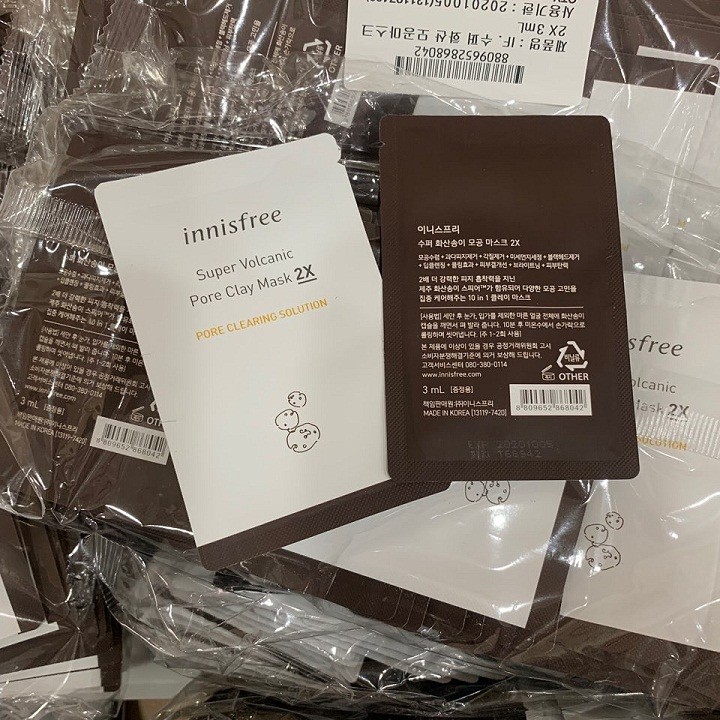 Sample 3ml Mặt Nạ Tro Nui Lửa Innisfree Super Volcanic Pore Clay Mask 2x Innisfreeclaymask3ml