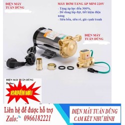 Máy bơm tăng áp - Bơm tăng áp mini 220V siêu bền, Máy bơm nước mini tăng áp lực nước cho bình nóng lạnh, điều hoà, máy giặt, bảo hành uy tín - Máy bơm tăng áp