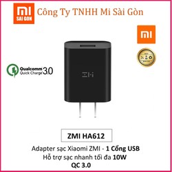 Adapter Sạc 1 Cổng 18W Xiaomi ZMI HA612 Hỗ Trợ Sạc Nhanh QC 3.0- Hàng Chính Hãng