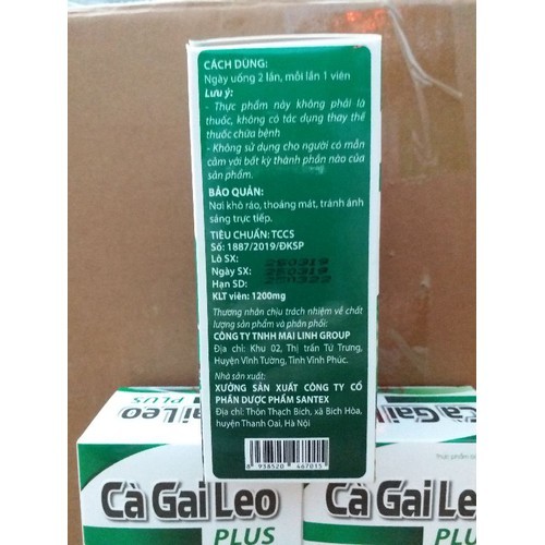 Bổ gan Cà gai leo Plus lọ 60v giải độc gan hạ men gan