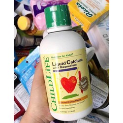 Childlife Liquid Calcium and Magnesium Orange, 474ml - bổ sung canxi và magie cho bé chiều cao vượt trội
