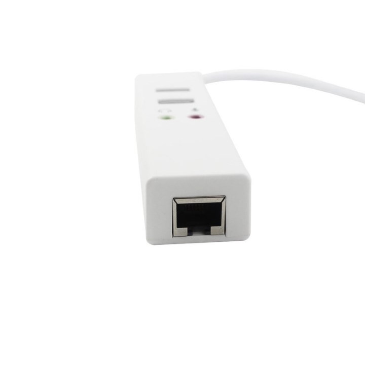 Hình ảnh Hub USB Đa Năng Chia 2 Cổng USB 2.0 + Card Âm Thanh + Lan RJ45