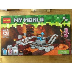 Bộ xếp hình minecraft đường ray dưới lòng đất