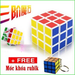 Rubik đẹp xoay trơn không rít độ bền cao Rubik 3x3 Tặng kèm móc khóa - KHO SỈ Rubik đẹp xoay trơn không rít độ bền cao Rubik 3x3 Tặng kèm móc khóa - KHO SỈ