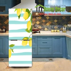 Tem dán tủ lạnh - De can dán tủ lạnh Chanh tây kẻ