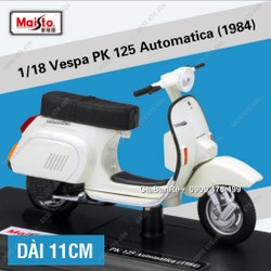 XE MÔ HÌNH TỈ LỆ 1:18 - 1984 VESPA PK 125 AUTOMATICA - MAISTO - TRẮNG XE MÔ HÌNH TỈ LỆ 1:18 - 1984 VESPA PK 125 AUTOMATICA - MAISTO - TRẮNG