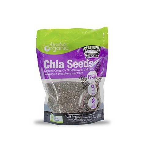 Combo 2 Túi Hạt Chia Úc Absolute Organic Chia Seeds 250g