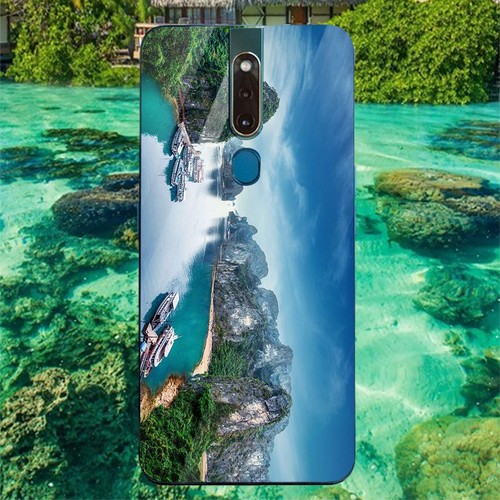 Ốp kính cường lực cho điện thoại oppo f11 pro - vịnh hạ long ms halong002
