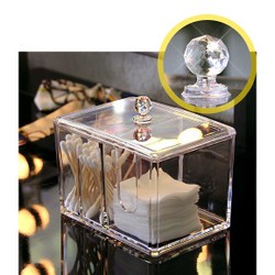 Hộp đựng bông tẩy trang và bông tăm 2 ngăn mica 14 5 x 10 5 x 13 cm cao cấp sang trọng Hộp đựng bông tẩy trang và bông tăm 2 ngăn mica 14 5 x 10 5 x 13 cm cao cấp sang trọng