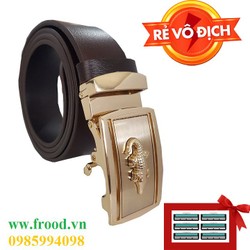 Thắt lưng da bò đầu khóa đồng tự động Ruby Luxury Thắt lưng da bò đầu khóa đồng tự động Ruby Luxury
