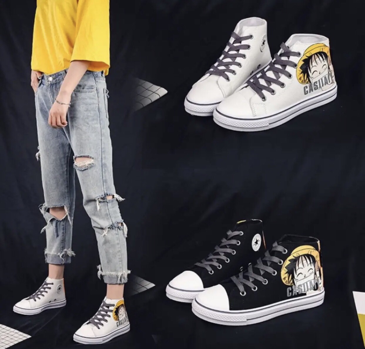 Giày bata cổ lửng siêu cute