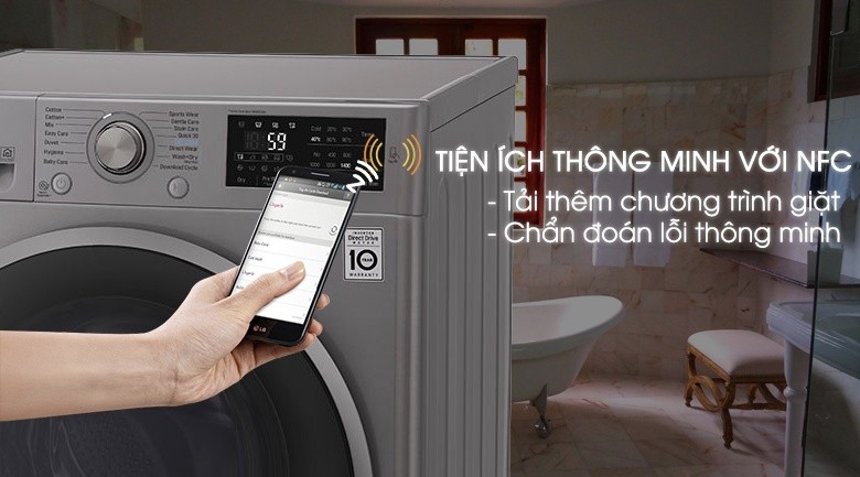Chẩn đoán thông minh - Máy giặt sấy LG Inverter 9kg FC1409D4E Chẩn đoán thông minh - Máy giặt sấy LG Inverter 9kg FC1409D4E
