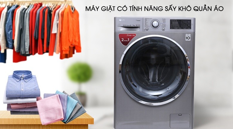 Chức năng sấy - Máy giặt sấy LG Inverter 9kg FC1409D4E Chức năng sấy - Máy giặt sấy LG Inverter 9kg FC1409D4E