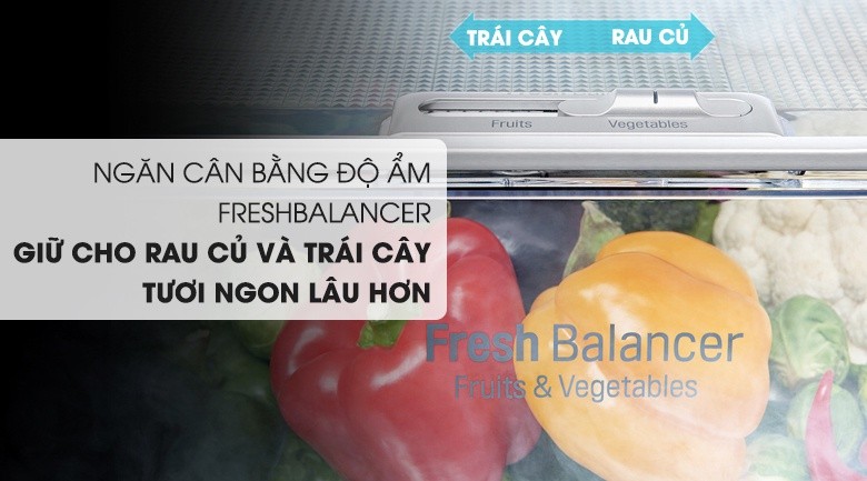Ngăn cân bằng độ ẩm có thể chuyển đổi 2 chế độ tùy theo nhu cầu sử dụng - Tủ lạnh LG Inverter InstaView Door-in-Door 601 lít GR-X247JS Ngăn cân bằng độ ẩm có thể chuyển đổi 2 chế độ tùy theo nhu cầu sử dụng - Tủ lạnh LG Inverter InstaView Door-in-Door 601 lít GR-X247JS