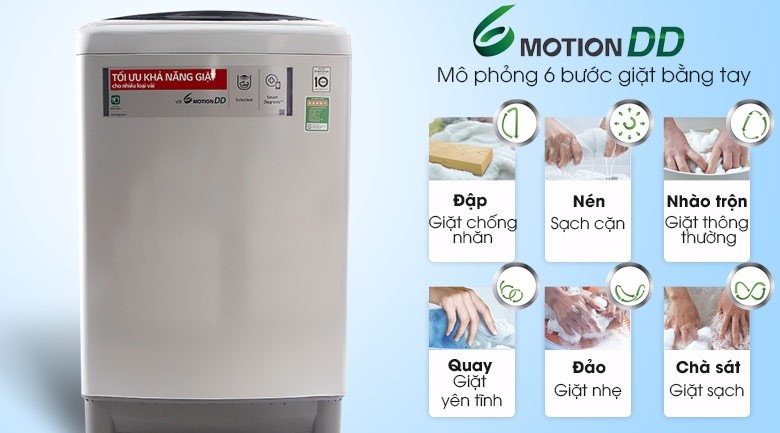 Công nghệ giặt 6 chuyển động - Máy giặt LG Inverter 11 kg T2311DSAL Công nghệ giặt 6 chuyển động - Máy giặt LG Inverter 11 kg T2311DSAL
