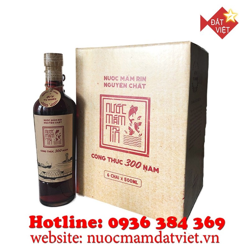 Nước mắm Tĩn Phan Thiết nhãn đỏ 40 độ đạm thùng 6 chai 500ml 1