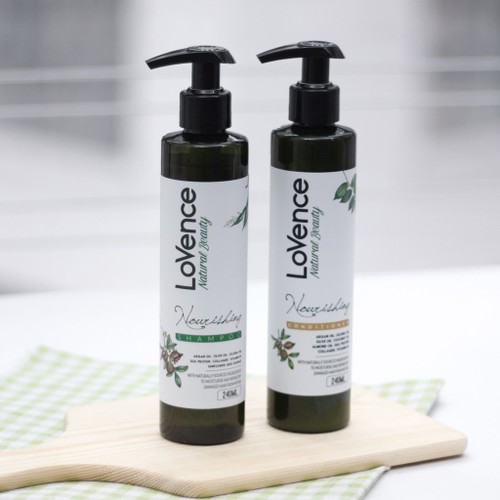 Combo dầu gội và dầu xả phục hồi tóc hư tổn lovence nourishing 480ml