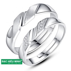 Nhẫn đôi Bạc Hiểu Minh NC442 Luôn Bên Em