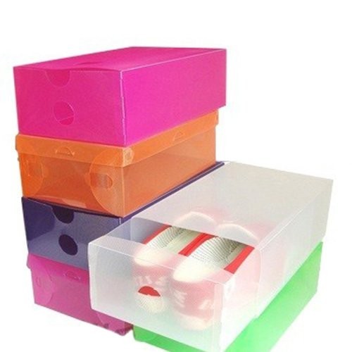 Set 2 hộp đựng bảo vệ giày nhiều màu trong suốt bằng nhựa dẻo cao cấp
