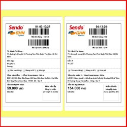 COMBO 100 tem nhãn decal in Tem vận chuyển Sendo máy in LASER - Giấy decal in tem nhãn mã vạch Tomy A5 số 119