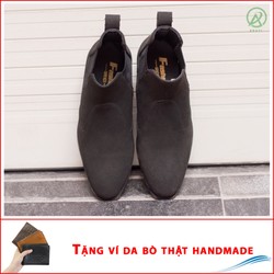 Giày Chelsea Boot Cổ Chun Da Búc Màu Đen Cực Đẹp - Phong Cách Đế Được Khâu Chắc Chắn Màu Đen Dễ Phối Hợp Với Quần Áo-Đế Được Khâu Chắc Chắn Đường Chỉ Được May Tỉ Mỉ-Form Giày Ôm Chân Tôn Giáng Và Toát Lên Vẻ Nam Tính Và Lịch Lãm-CB520- BUCKDEN-V*****