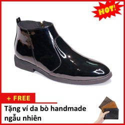 Giày Chelsea Boot Nam Cổ Khóa Da Bóng Màu Đen Dễ Phối Hợp Với Quần Áo-Đế Được Khâu Chắc Chắn Đường Chỉ Được May Tỉ Mỉ-Form Giày Ôm Chân Tôn Giáng Và Toát Lên Vẻ Nam Tính Và Lịch Lãm-Giày Chelsea Boot Nam Đảm Bảo Chất Liệu Và Giá Tốt CB521-BONGKHOA-Vt