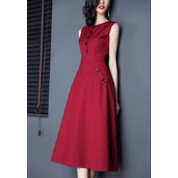 Đầm công sở đính nút A6619
