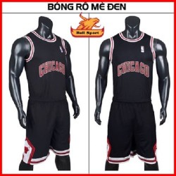 Áo Bóng Rổ Nam Chicago Đen Cao Cấp mẫu mới 2019, quần áo bóng rổ – CCG001