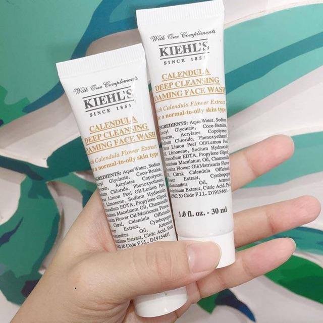 Kết quả hình ảnh cho Kiehl's Calendula Deep Cleansing Foaming Face Wash 30ml