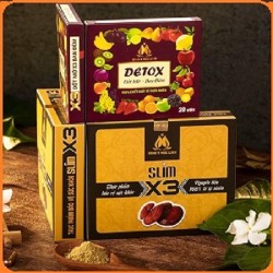 Giảm Cân Đông Y Mộc Linh X3 -  Slim X3 - Tặng kèm 20 viên detox ban đêm