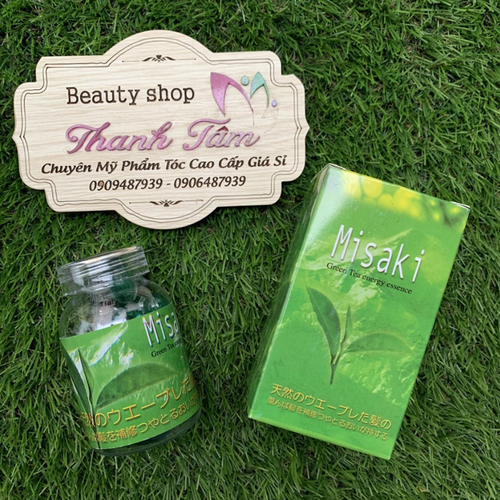 Tinh dầu dưỡng tóc trà xanh giúp tóc óng mượt Misaki 30 viên Tinh dầu