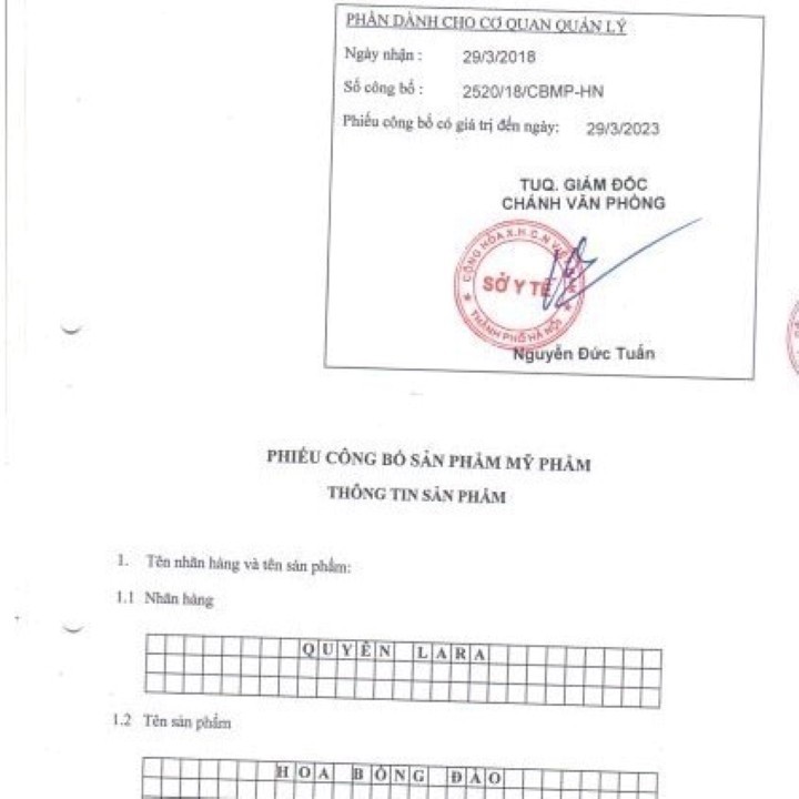 TINH DẦU NỞ NGỰC HOA BỒNG ĐÀO QUYÊN LARA