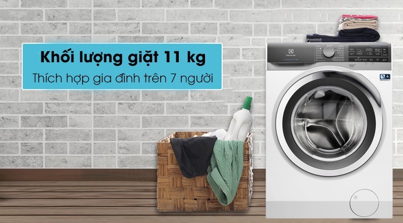 Máy giặt Electrolux Inverter 11 kg EWF1142BEWA - Khối lượng giặt 11 kg, thích hợp cho gia đình hơn 7 người Máy giặt Electrolux Inverter 11 kg EWF1142BEWA - Khối lượng giặt 11 kg, thích hợp cho gia đình hơn 7 người
