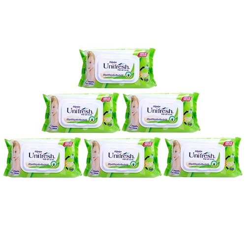 Khăn Ướt Unifresh Không Mùi Vitamin E và nha đam 80 miếng - KHANGIAYUOT- UNIFRESH-80