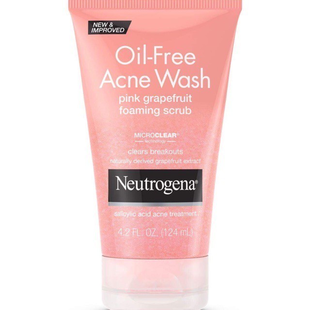Sữa Rửa Mặt Neutrogena Oil Free Acne Wash Pink Grapefruit Scrub (124ml) - 100% Authentic