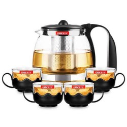 Bộ Bình Lọc Trà Thủy Tinh Kèm 4 Ly Lưới Lọc Inox 304 Tiện Dụng