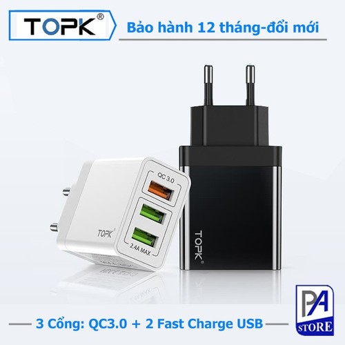 11643947 , 21296776 , 15_21296776 , 280000 , Cu-Sac-Nhanh-TOPK-QC-3.0-Quick-Charge-3.0-3-Cong-USB-Tieu-Chuan-Chau-Au-15_21296776 , sendo.vn , Củ Sạc Nhanh TOPK QC 3.0 - Quick Charge 3.0 - 3 Cổng USB - Tiêu Chuẩn Châu Âu Củ Sạc Nhanh TOPK QC 3.0 - Quick Charge 3.0 - 3 Cổng USB - Tiêu Chuẩn Châu Âu