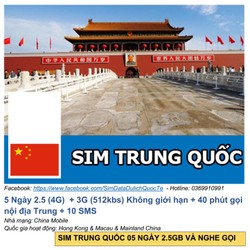 Sim Trung Quốc 5D 2-5GB và nghe gọi