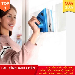 Bán Chạy Nhất 2019 Dụng Cụ Lau Cửa Kính 2 Mặt Nam Châm giúp việc lau cửa kính căn hộ của bạn an toàn,hiệu quả – 32390