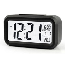 Đồng Hồ Báo Thức Điện Tử Để Bàn Màn Hình LCD Đa Chức Năng: Thời Gian, Lịch, Báo Thức, Nhiệt Độ – LC01 Đen