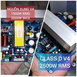 Bộ 2 mạch - Nguồn xung 1500W V6 và Class D 2500W V6